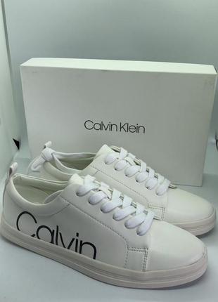 Белые кеды бренд calvin klein® оригинал 7 - 24 см
