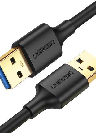 Кабель Ugreen USB 3.0 type A to USB 3.0 type A 1M Black (US128)