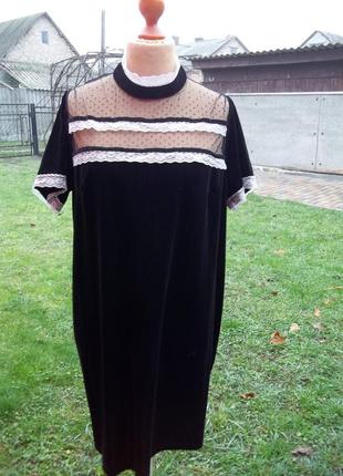( 50 / 52 р) велюровое бархатное платье сукня сарафан