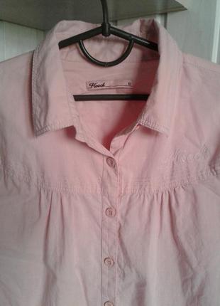 Рубашка, блуза hooch нежно розовая 100% хлопок р 12