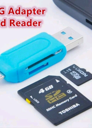 OTG Адаптер, Кардридер Micro USB - SD, TF Card Reader