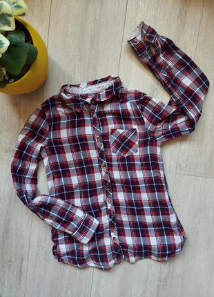 H&m рубашка клетка хлопок детская одежда
