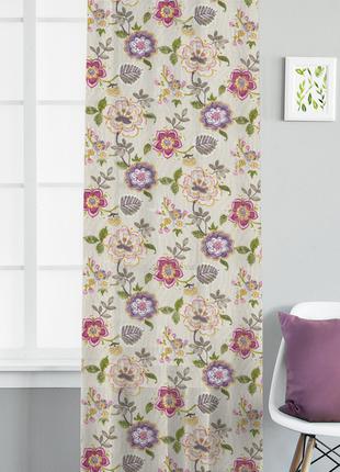 Тюль рогожка с утяжелителем Time Textile HEVIA 400x285 см TT14...