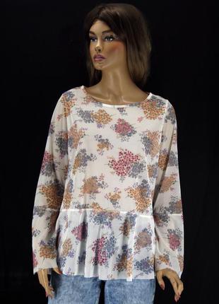 Оригинальная блузка сеточка george с цветочным принтом. размер...