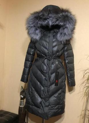 🔥шикарне🔥 пальто біо пух натуральне хутро зима