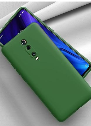 Силиконовый чехол с микрофиброй для Xiaomi Mi 9T Pro зеленый т...