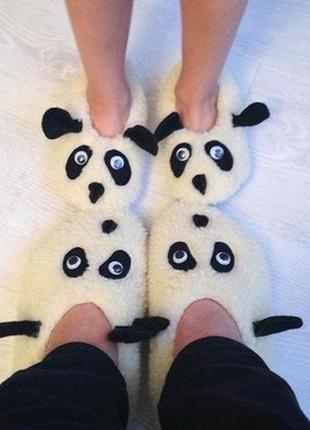 Женские домашние тапочки панда,новогодние тапочки