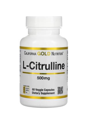 L-цитруллин, 500 мг, California Gold Nutrition, 60 капсул