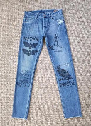 Asos grunge prints джинсы с принтом skinny оригинал (w32 l32) ...