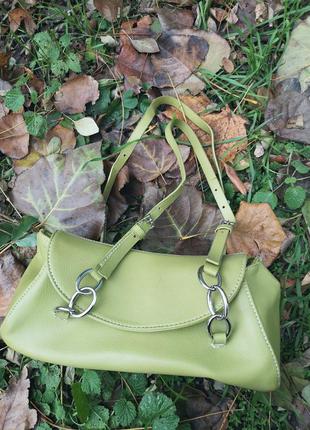 Сумочка сумка фисташкового цвета винтаж  экокожа