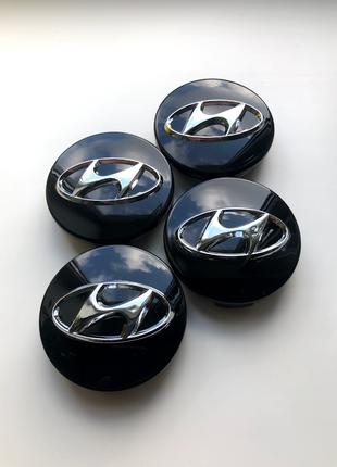 Ковпачки в диски Хюндай Hyundai 61мм чорні