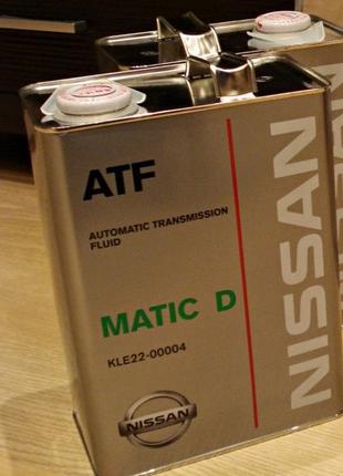 Масло трансмиссионное Matic Fluid D, 4L, Nissan, KLE22-00004.