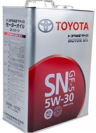 Масло моторное SN/GF-5 5W-30 (Japan) 4L, Toyota, 08880-10705.