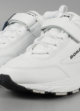 Кросівки дитячі шкіряні білі bona 848a-11 бона розміри 31 3...