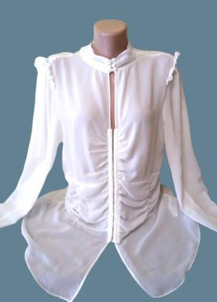 Нарядная блуза next молочного цвета с драпировками
