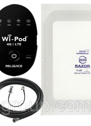 4G комплект WiFi роутер ZTE WD670 + антенна Razor 15 dBi