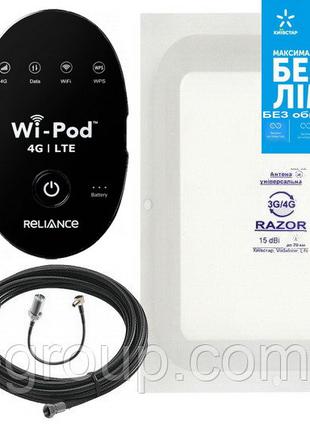 4G комплект WiFi роутер ZTE WD670 + антенна Razor 15 dBi + Кие...