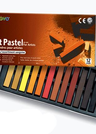 Пастель суха 12 кольорів, земляні відтінки Mungyo MP-12EP