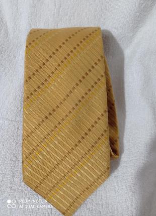 Красивый золотистый шелковый 💯 чистый шелк галстук