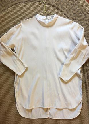 Шикарная блуза рубашка кремовая из шёлка cos