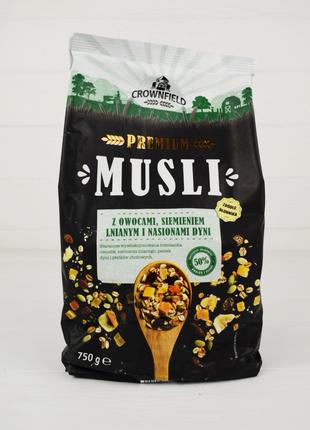 Мюсли с фруктами, семенами льна и тыквы Crownfield Premium mus...