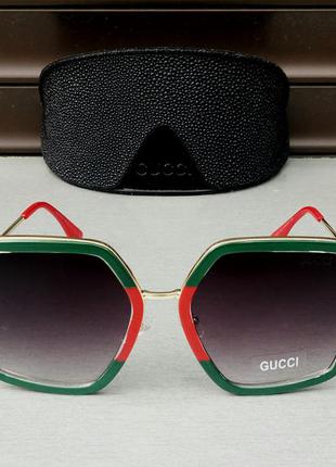 Gucci стильные эффектные женские солнцезащитные очки большие в...