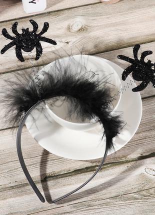 Обруч на Хэллоуин "Пауки " - размер паука 4*7см