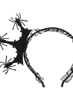 Хеловін декор обруч "Павуки на короні" - розмір павука 4*3см