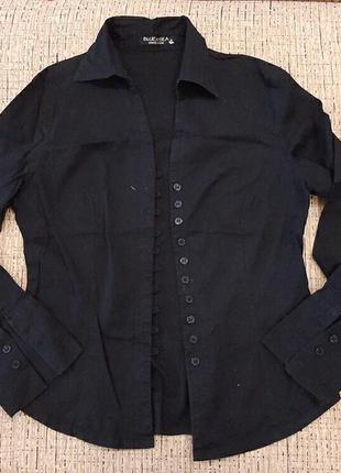 Школьная деловая черная блузка длинный рукав 12-16 лет