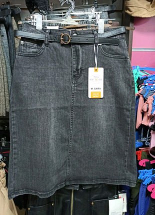 Джинс юбка батал denim.