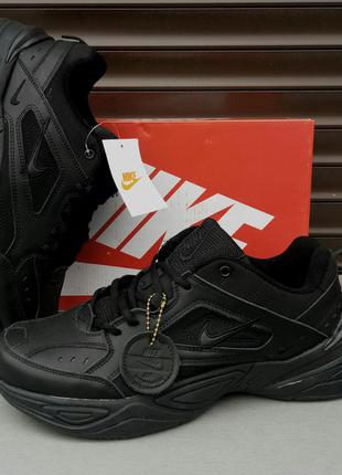 Nike air кроссовки мужские черные кожаные