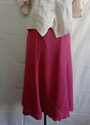 Винтажная длинная юбка макси с вышивкой винтаж ретро на осень ...