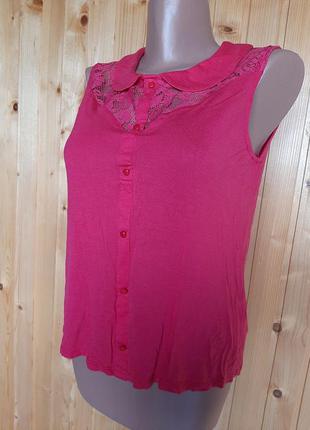 Рожева блуза з мереживом