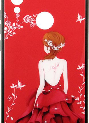 Чехол накладка для Xiaomi Redmi 7 Red Dress Girl​​​​​​​