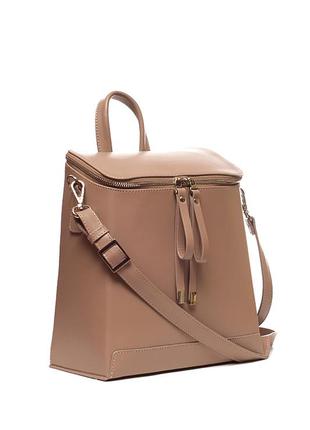 Трансформер сумка - рюкзак, итальянская кожа. цвет какао. моде...