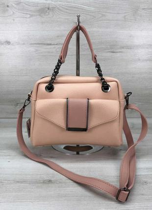 Женская сумка розовая сумка среднего размера розовый клатч
