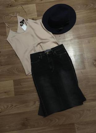 Уникальная джинсовая юбка rexton jeans с хвостом рр s