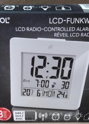 Радиоуправляемый будильник-часы-термометр auriol lcd дисплей с...