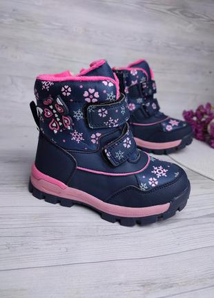 Термо ботиночки для девочек зимняя обувь термо сапожки детские