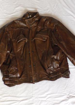 Куртка кожаная мужская (Италия) раз.52, цвет-коричневый