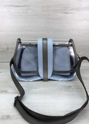 Голубая сумка прозрачная сумка силиконовая сумка 2в1 комплект