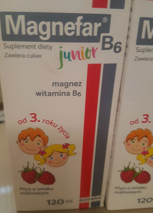 Magnefar B. ПольшаMagnefar B6 Junior сироп с малиновыйм вкусом дл