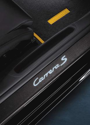 Декоративные накладки порога с карбона с подсветкой | Porsche ...