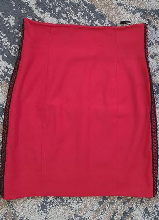 Красная шерстяная юбка miss sixty высокая талия
