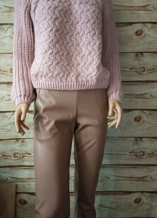 Теплий жіночий светр з вовною пудра 42-46.