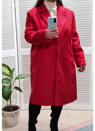 Красное демисезонное пальто new look