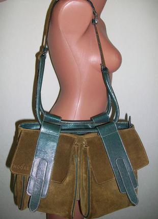 Женская сумка 100% замша+кожа hogan! оригинал!