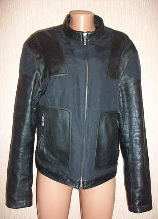 Куртка-пиджак! 100% кожа+текстиль! gff! италия! оригинал!