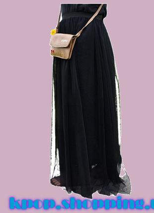 Фатиновая юбка черная длинная