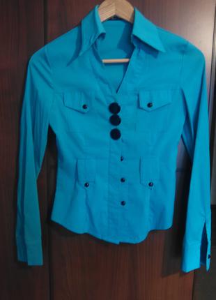 Голубая блузка рубашка